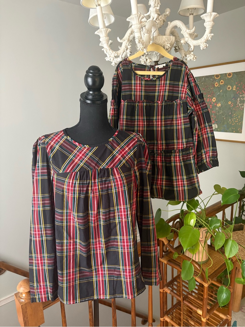J. Crew Mommy and Me Tops Red & Green Tartan Plaid